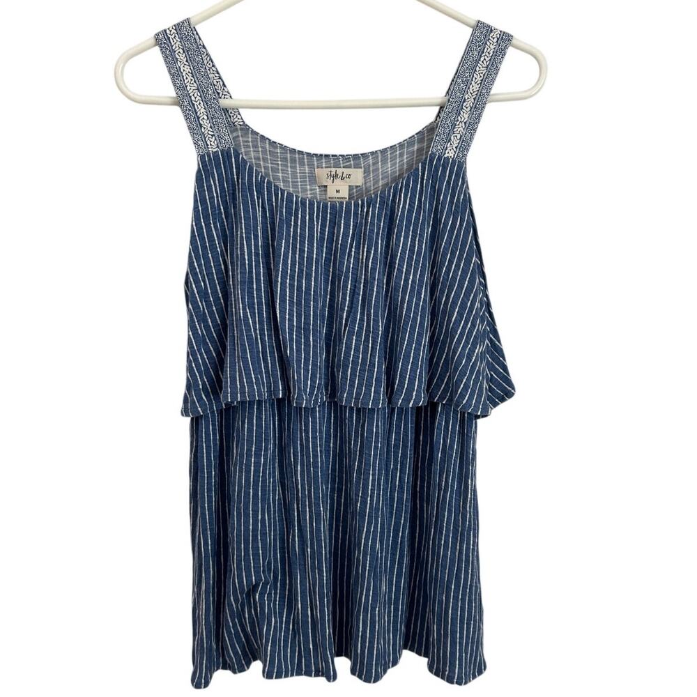Style & Co Women’s Blue Striped Tank Top – Size Medium